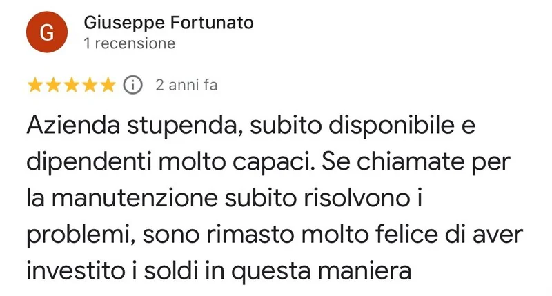 Recensione Google cliente New Energy 5