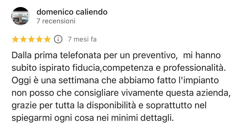 Recensione Google cliente New Energy 7