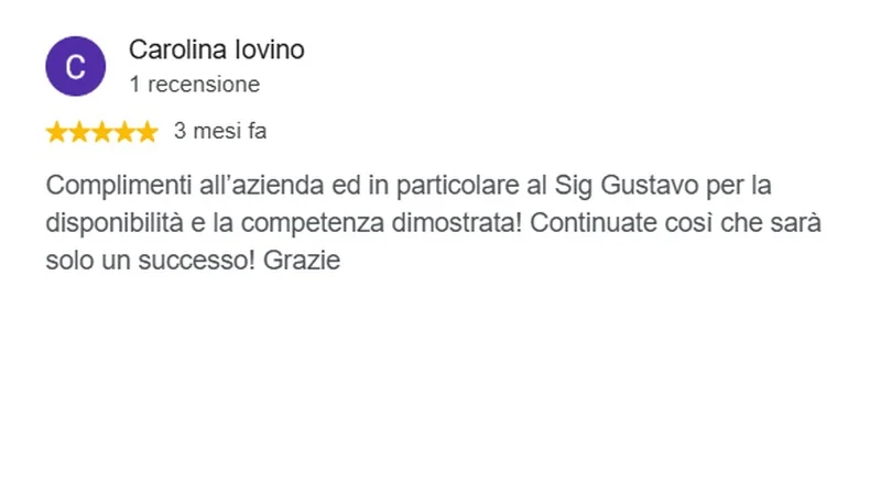 Recensione Google cliente New Energy 14