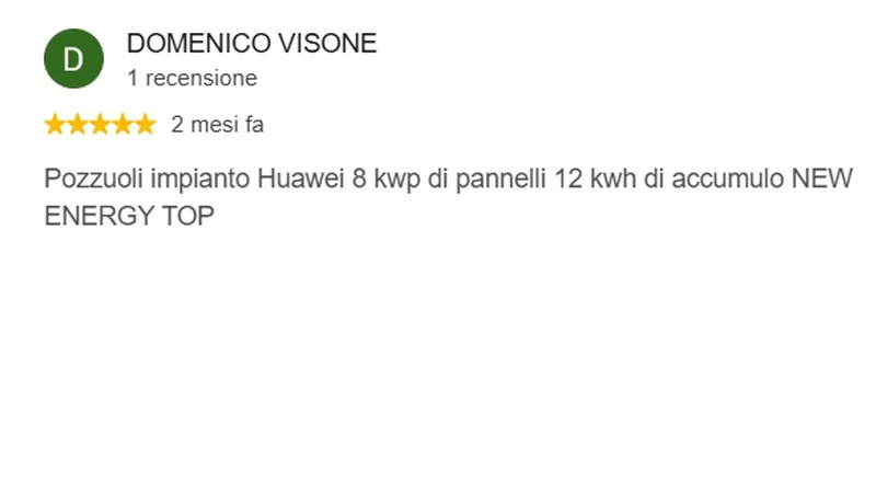Recensione Google cliente New Energy 15